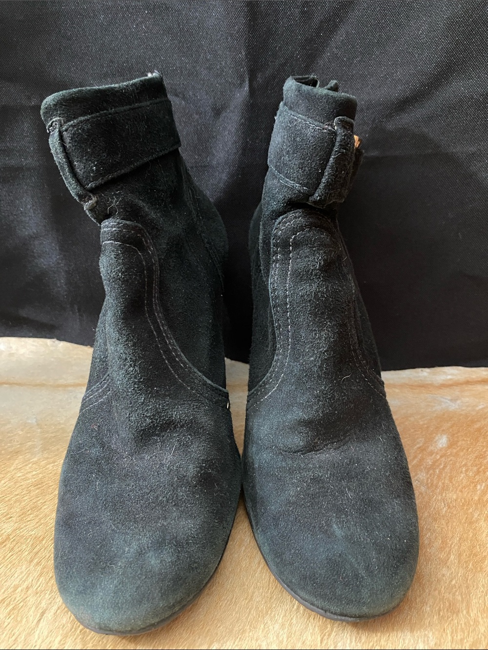 Tory Burch Black Suede Ankle Booties Special Price.